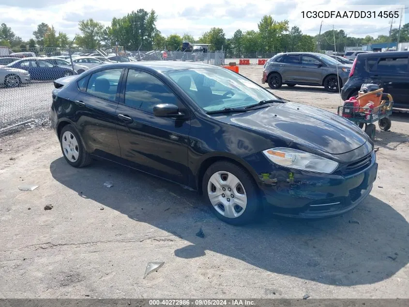 2013 Dodge Dart Se VIN: 1C3CDFAA7DD314565 Lot: 40272986