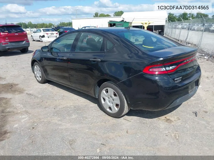 2013 Dodge Dart Se VIN: 1C3CDFAA7DD314565 Lot: 40272986