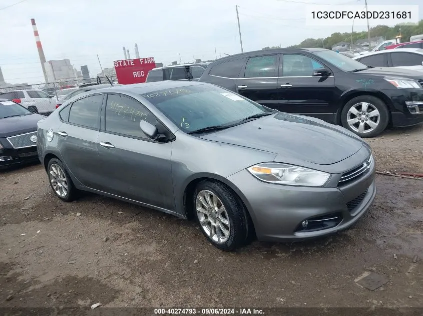 2013 Dodge Dart Limited VIN: 1C3CDFCA3DD231681 Lot: 40274793