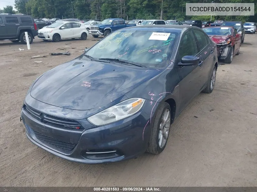 2013 Dodge Dart Sxt VIN: 1C3CDFBA0DD154544 Lot: 40281583