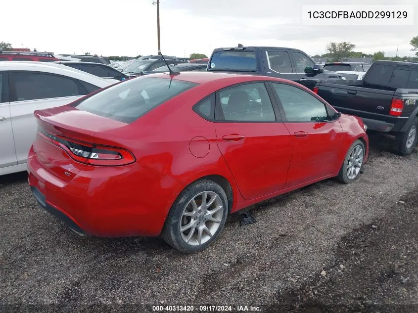 2013 Dodge Dart Sxt/Rallye VIN: 1C3CDFBA0DD299129 Lot: 40313420