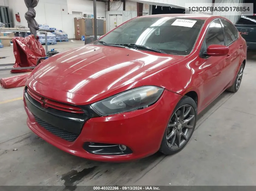 2013 Dodge Dart Sxt VIN: 1C3CDFBA3DD178854 Lot: 40322266