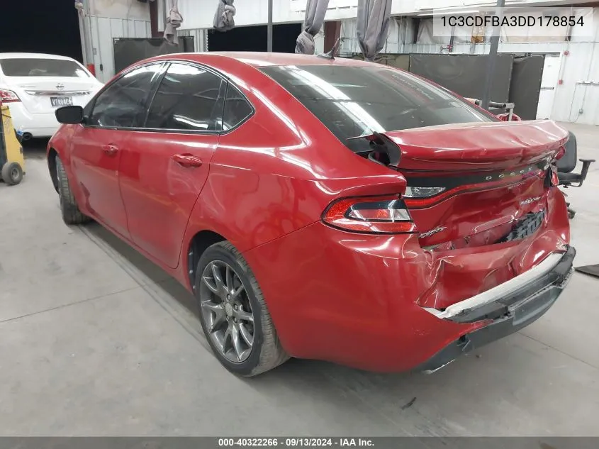 2013 Dodge Dart Sxt VIN: 1C3CDFBA3DD178854 Lot: 40322266