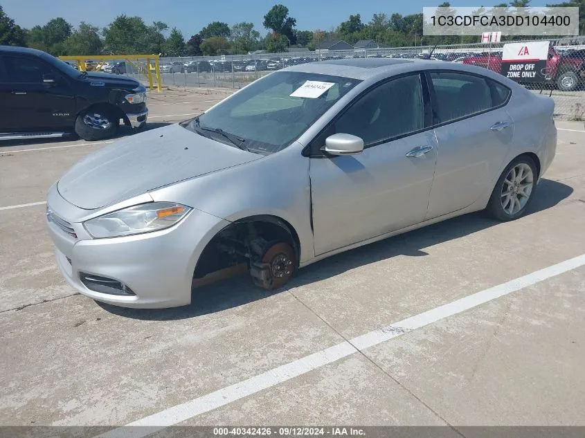 2013 Dodge Dart Limited VIN: 1C3CDFCA3DD104400 Lot: 40342426