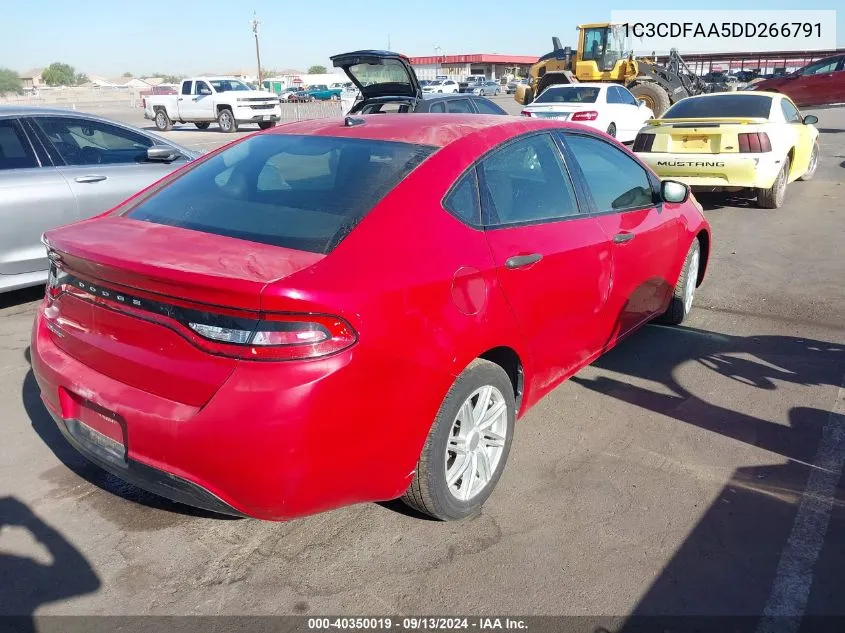 2013 Dodge Dart Se VIN: 1C3CDFAA5DD266791 Lot: 40350019