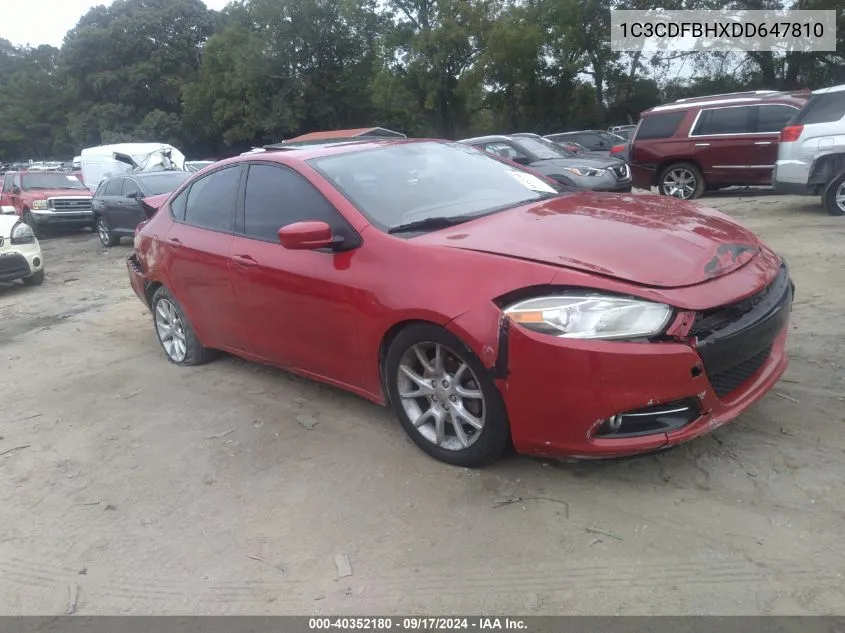 2013 Dodge Dart Rallye VIN: 1C3CDFBHXDD647810 Lot: 40352180