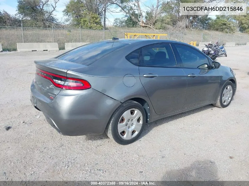 2013 Dodge Dart Aero VIN: 1C3CDFAH6DD215846 Lot: 40372388