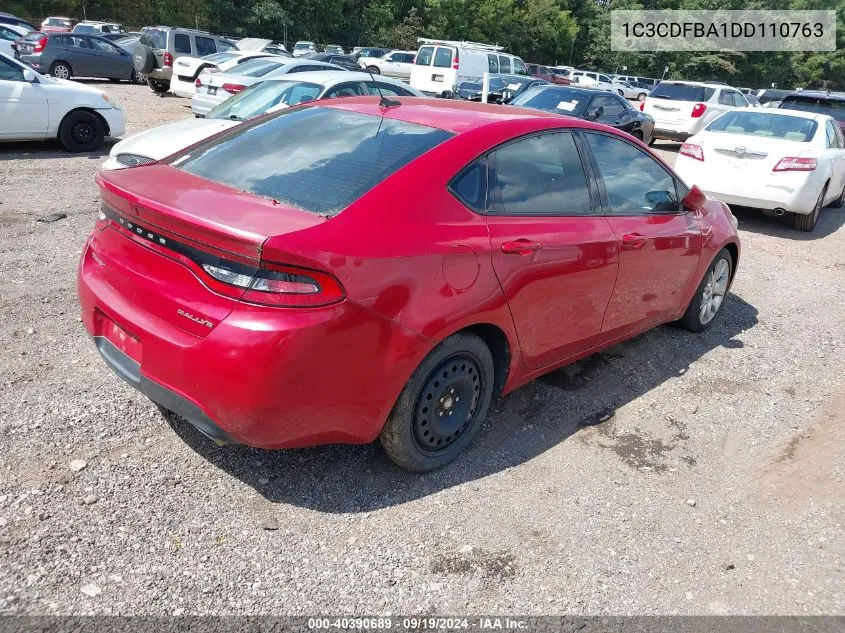 2013 Dodge Dart Rallye VIN: 1C3CDFBA1DD110763 Lot: 40390689