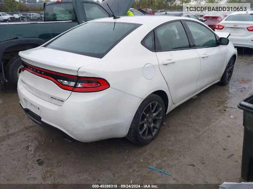 2013 Dodge Dart Sxt VIN: 1C3CDFBA8DD310653 Lot: 40398318