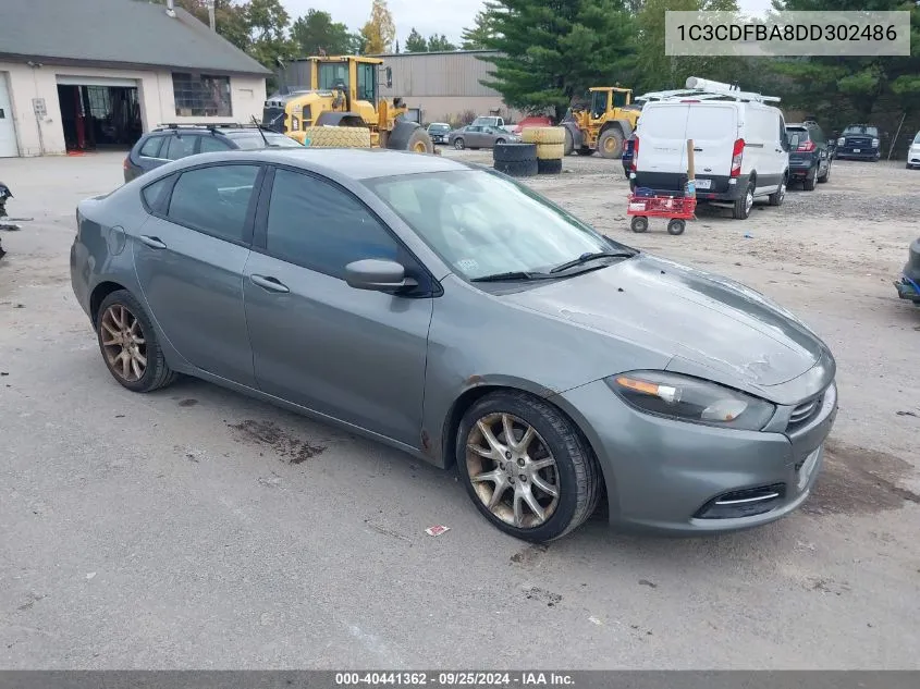 2013 Dodge Dart Sxt VIN: 1C3CDFBA8DD302486 Lot: 40441362