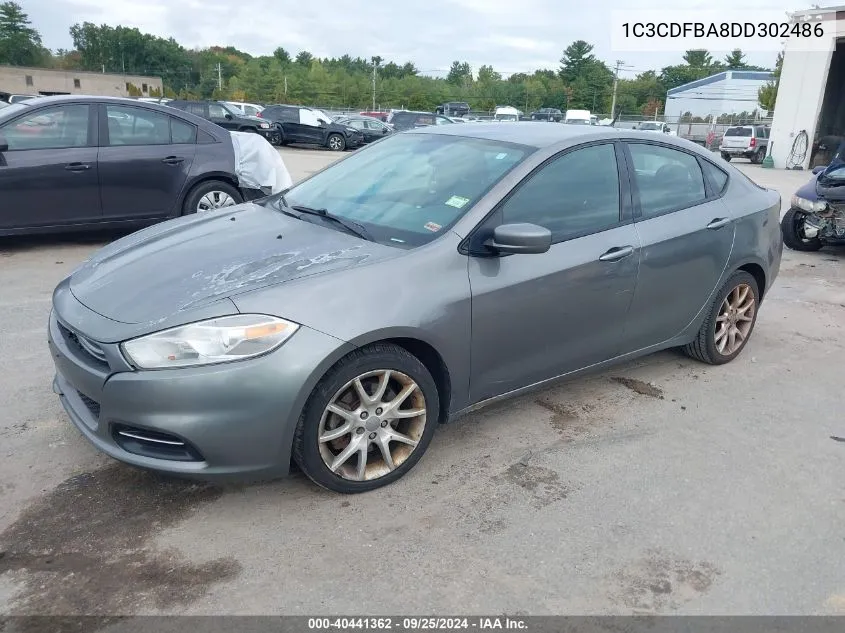 2013 Dodge Dart Sxt VIN: 1C3CDFBA8DD302486 Lot: 40441362