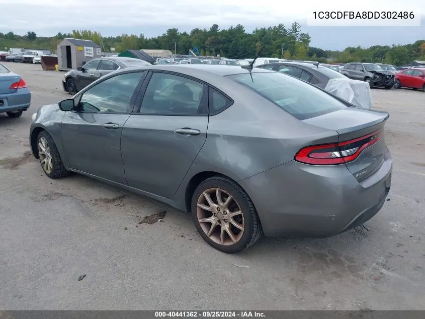 2013 Dodge Dart Sxt VIN: 1C3CDFBA8DD302486 Lot: 40441362