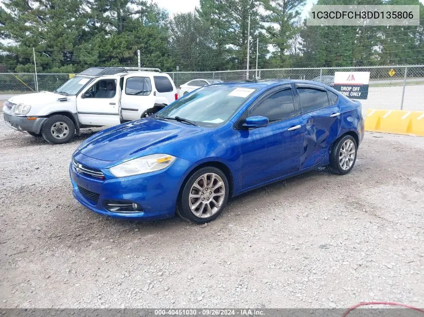 2013 Dodge Dart Limited VIN: 1C3CDFCH3DD135806 Lot: 40451030