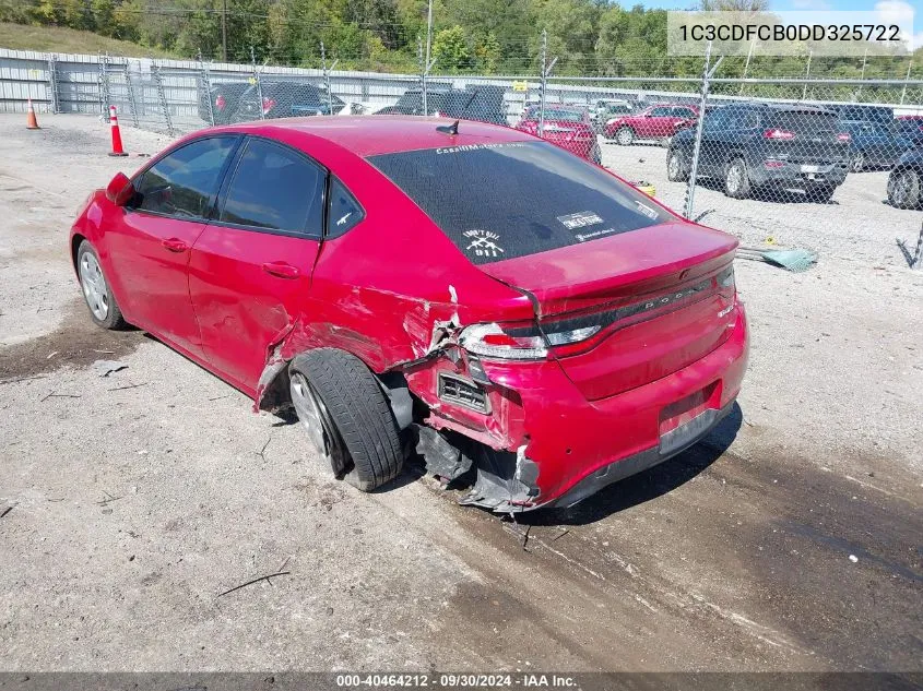 2013 Dodge Dart Limited/R/T VIN: 1C3CDFCB0DD325722 Lot: 40464212