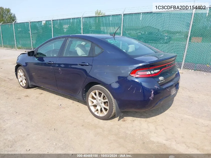 2013 Dodge Dart Sxt VIN: 1C3CDFBA2DD154402 Lot: 40485158