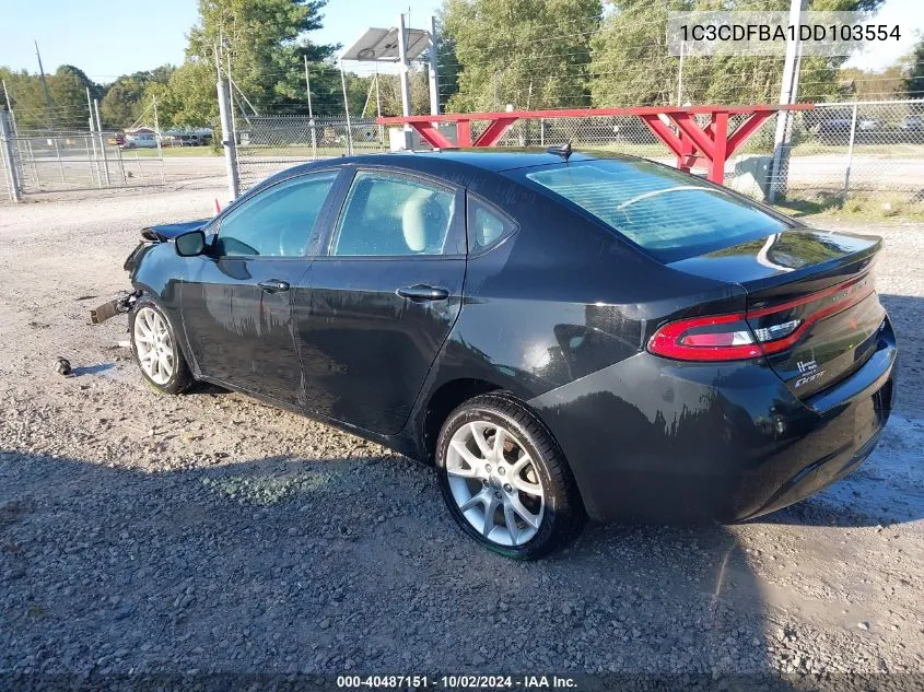 2013 Dodge Dart Sxt VIN: 1C3CDFBA1DD103554 Lot: 40487151