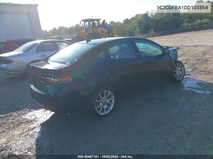 2013 Dodge Dart Sxt VIN: 1C3CDFBA1DD103554 Lot: 40487151