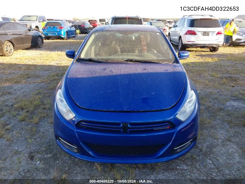 2013 Dodge Dart Se/Aero VIN: 1C3CDFAH4DD322653 Lot: 40488220