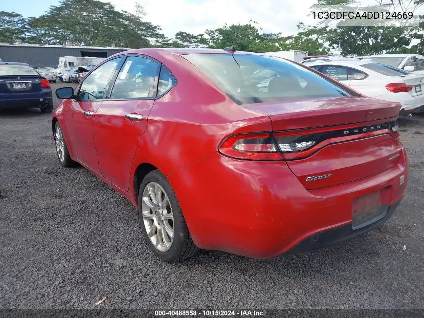 2013 Dodge Dart Limited VIN: 1C3CDFCA4DD124669 Lot: 40488558