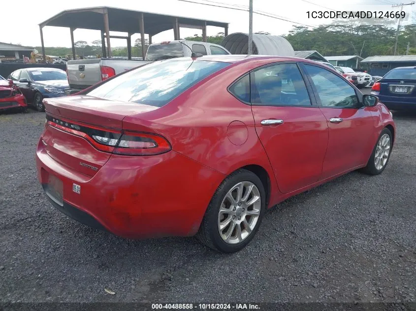 2013 Dodge Dart Limited VIN: 1C3CDFCA4DD124669 Lot: 40488558