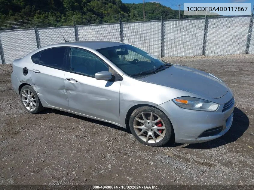 2013 Dodge Dart Sxt VIN: 1C3CDFBA4DD117867 Lot: 40490674