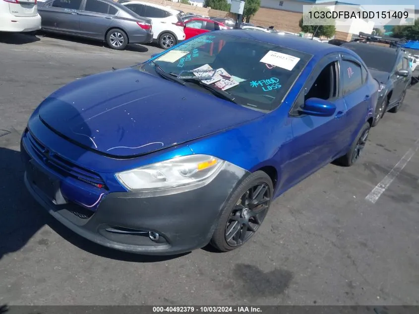 2013 Dodge Dart Sxt VIN: 1C3CDFBA1DD151409 Lot: 40492379