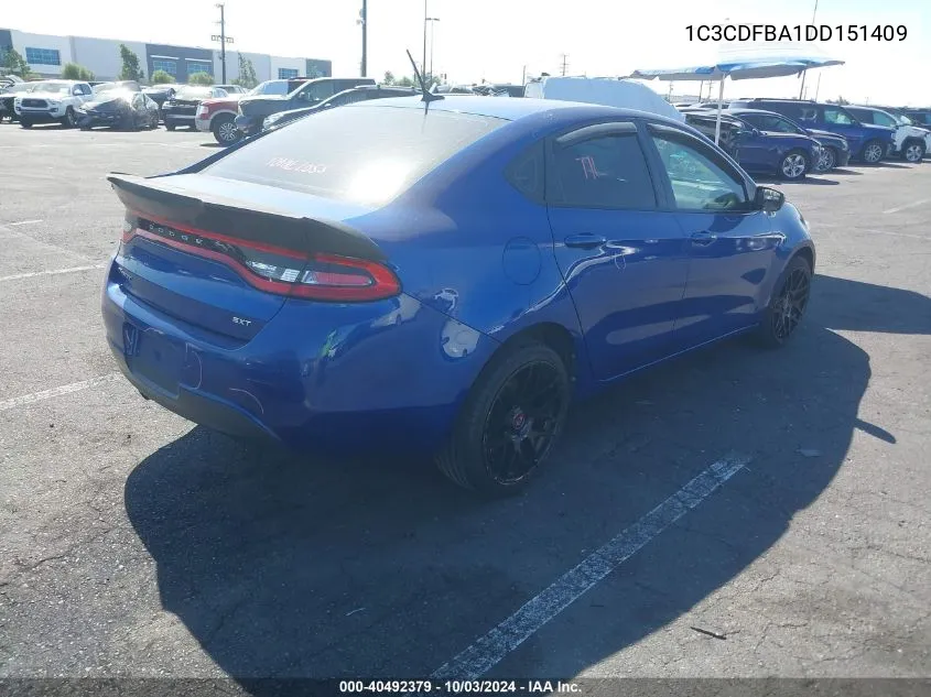 2013 Dodge Dart Sxt VIN: 1C3CDFBA1DD151409 Lot: 40492379