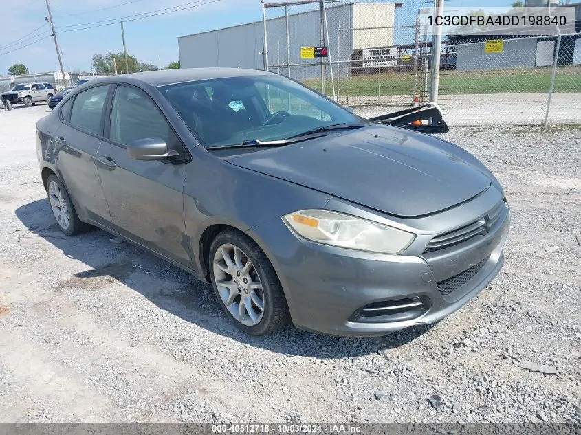 2013 Dodge Dart Sxt/Rallye VIN: 1C3CDFBA4DD198840 Lot: 40512718