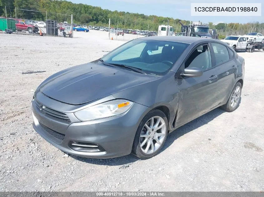 2013 Dodge Dart Sxt/Rallye VIN: 1C3CDFBA4DD198840 Lot: 40512718