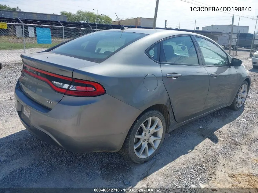 2013 Dodge Dart Sxt/Rallye VIN: 1C3CDFBA4DD198840 Lot: 40512718