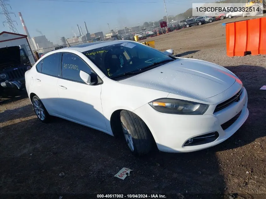 2013 Dodge Dart Sxt VIN: 1C3CDFBA5DD332514 Lot: 40517002