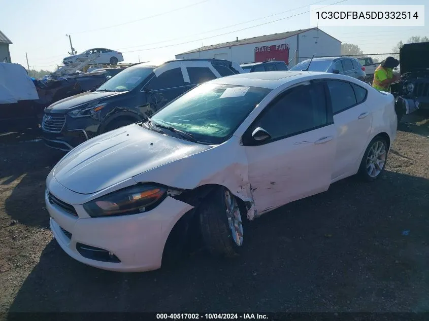 2013 Dodge Dart Sxt VIN: 1C3CDFBA5DD332514 Lot: 40517002