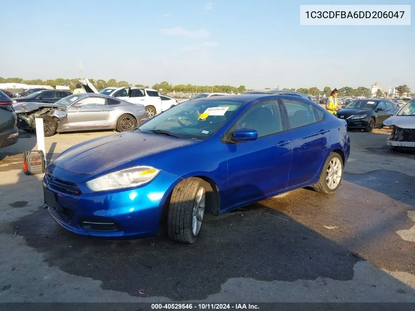 2013 Dodge Dart Sxt VIN: 1C3CDFBA6DD206047 Lot: 40529546