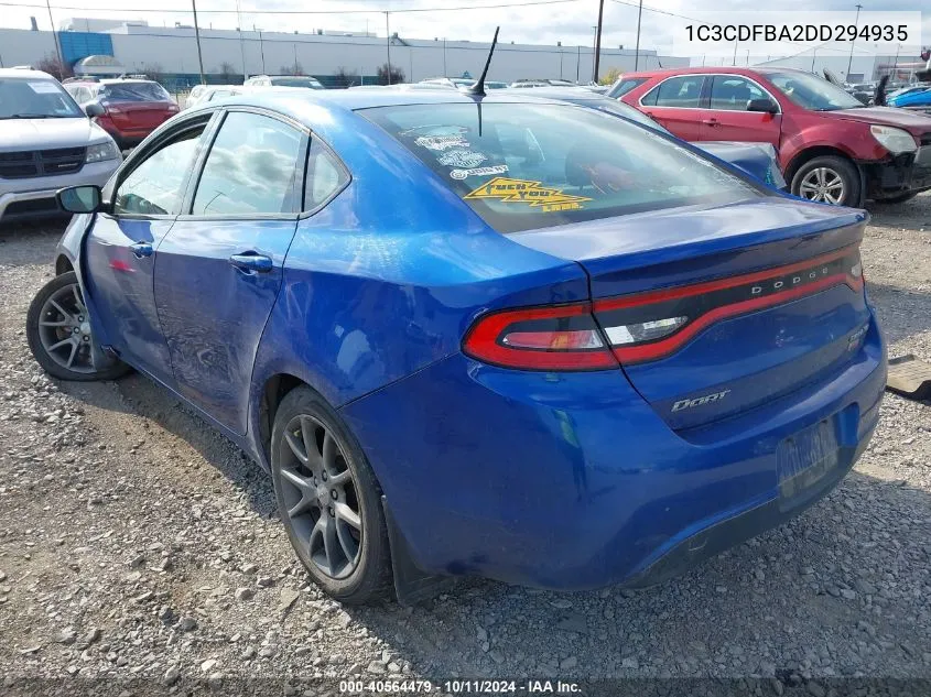 2013 Dodge Dart Sxt VIN: 1C3CDFBA2DD294935 Lot: 40564479