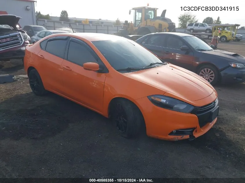 2013 Dodge Dart Gt VIN: 1C3CDFCB3DD341915 Lot: 40585355