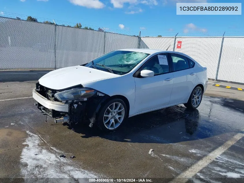 2013 Dodge Dart Sxt VIN: 1C3CDFBA8DD289092 Lot: 40590516