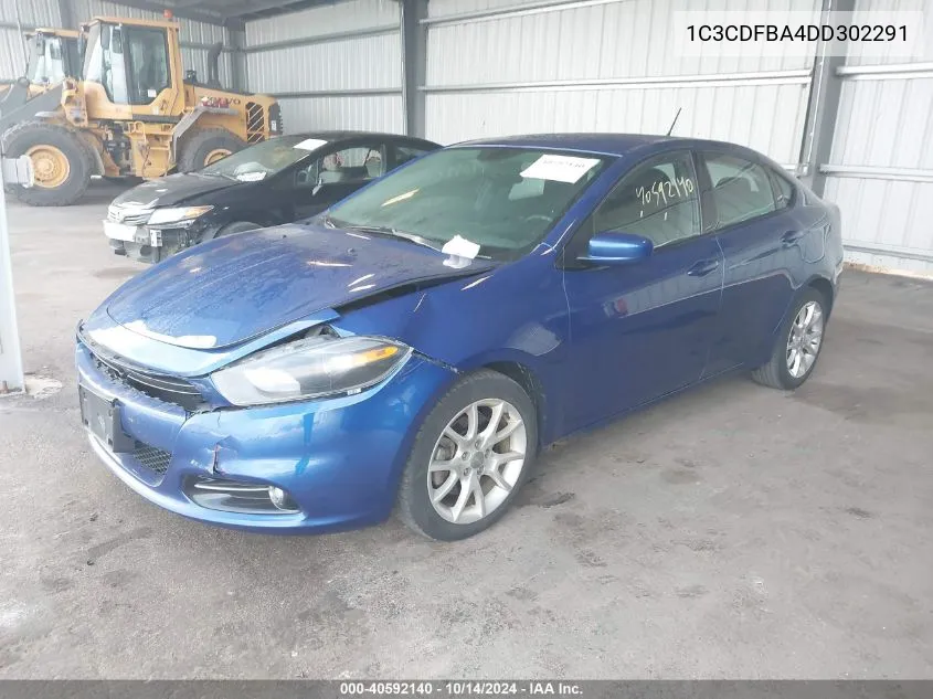 2013 Dodge Dart Sxt VIN: 1C3CDFBA4DD302291 Lot: 40592140