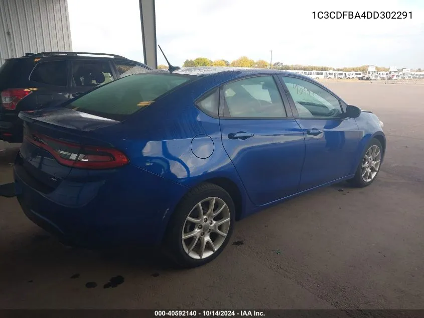 2013 Dodge Dart Sxt VIN: 1C3CDFBA4DD302291 Lot: 40592140