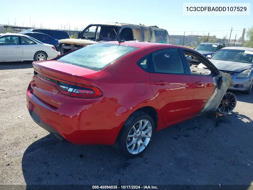 2013 Dodge Dart Rallye VIN: 1C3CDFBA0DD107529 Lot: 40594035