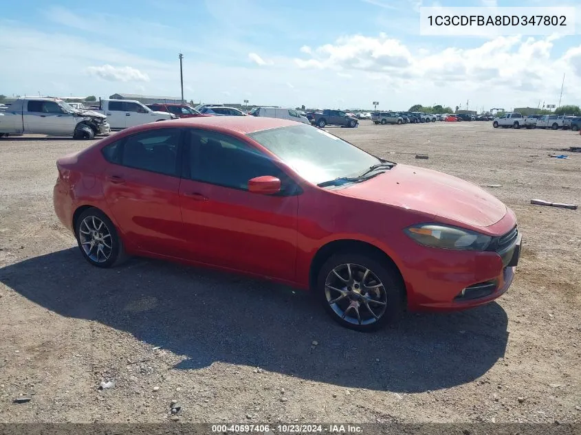 2013 Dodge Dart Sxt VIN: 1C3CDFBA8DD347802 Lot: 40597406