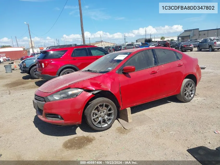 1C3CDFBA8DD347802 2013 Dodge Dart Sxt