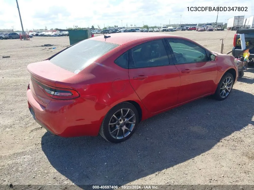 1C3CDFBA8DD347802 2013 Dodge Dart Sxt