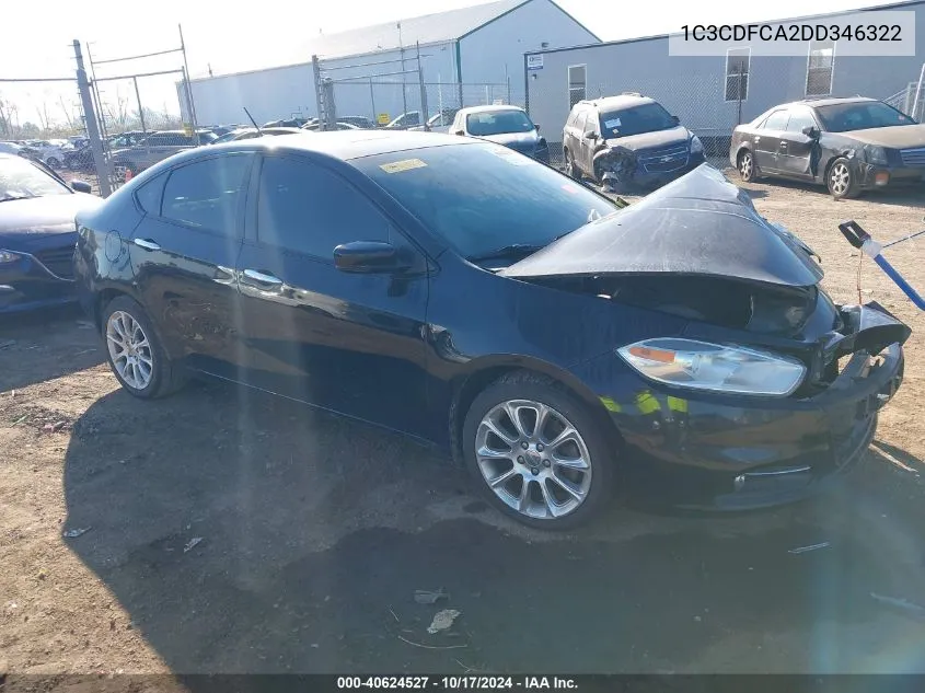 2013 Dodge Dart Limited VIN: 1C3CDFCA2DD346322 Lot: 40624527