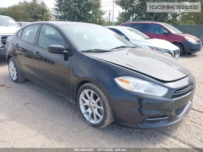 2013 Dodge Dart Sxt VIN: 1C3CDFBH0DD202332 Lot: 40632281