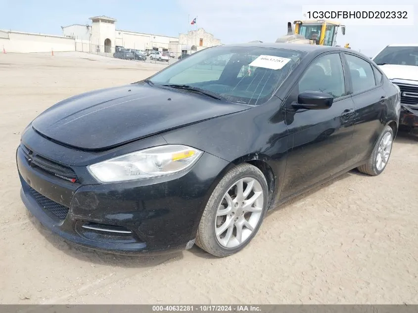 2013 Dodge Dart Sxt VIN: 1C3CDFBH0DD202332 Lot: 40632281