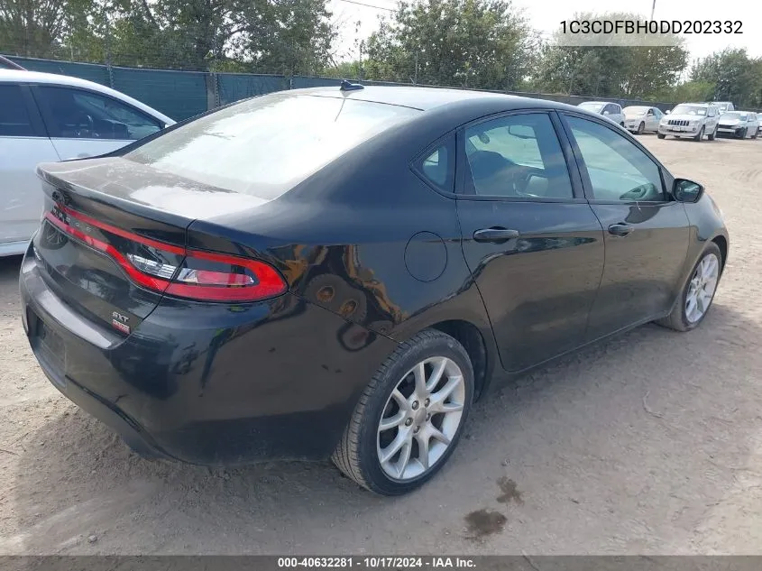 2013 Dodge Dart Sxt VIN: 1C3CDFBH0DD202332 Lot: 40632281