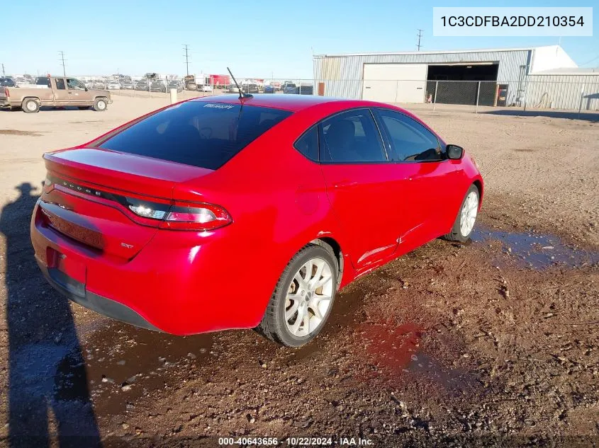 2013 Dodge Dart Sxt VIN: 1C3CDFBA2DD210354 Lot: 40643656