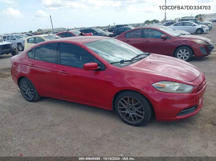 2013 Dodge Dart Sxt VIN: 1C3CDFBA7DD334703 Lot: 40645468