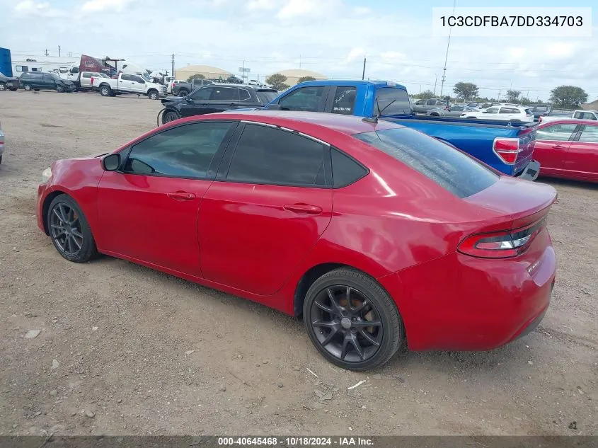 2013 Dodge Dart Sxt VIN: 1C3CDFBA7DD334703 Lot: 40645468