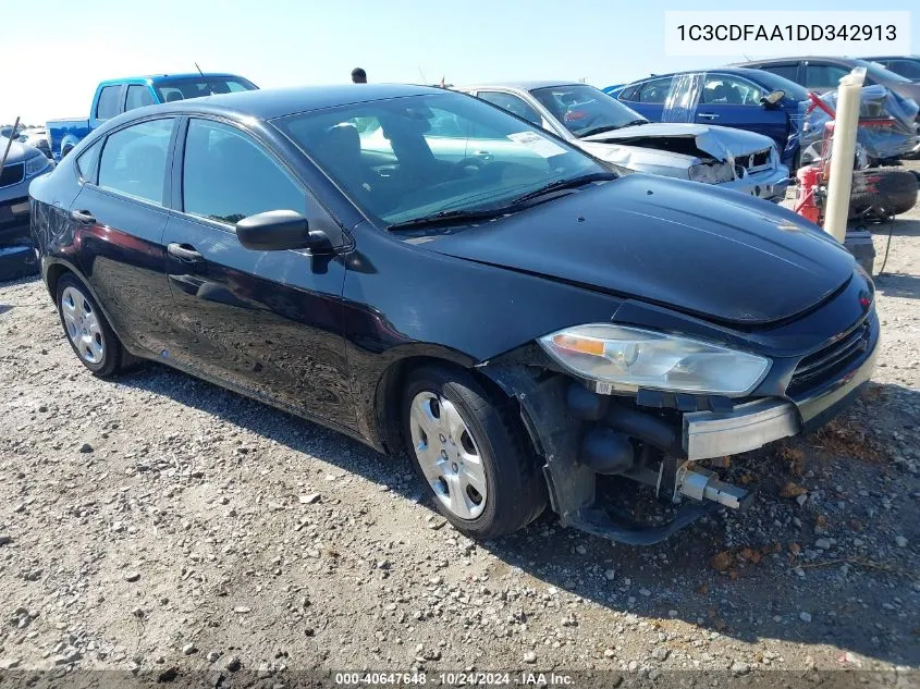 2013 Dodge Dart Se VIN: 1C3CDFAA1DD342913 Lot: 40647648